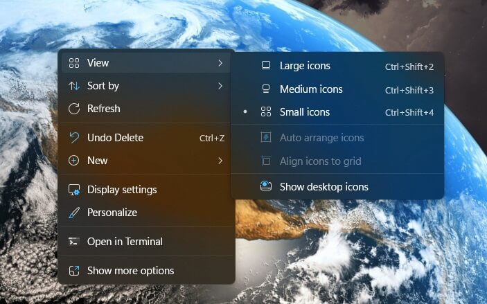 How to Lock Icons on Desktop Windows Via View