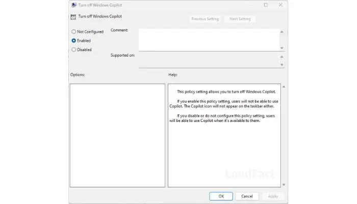 Disable Copilot Using Windows 11 Group Policy