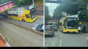 Double Decker Bus Roof Ripped Off by Bridge Double Decker Bus Roof Ripped Off by Bridge