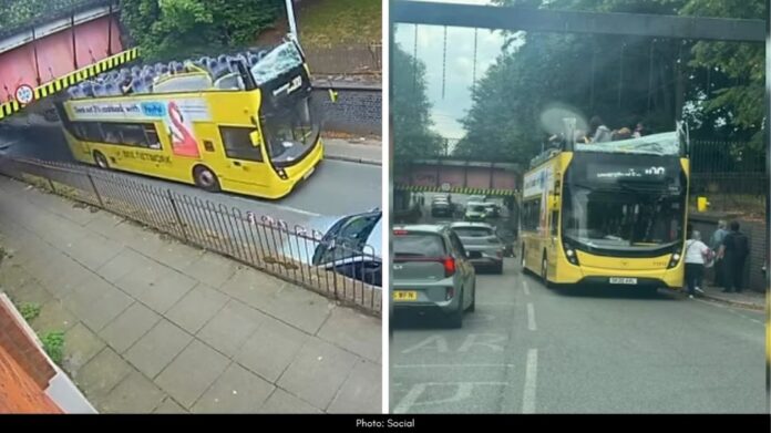 Double Decker Bus Roof Ripped Off by Bridge Double Decker Bus Roof Ripped Off by Bridge