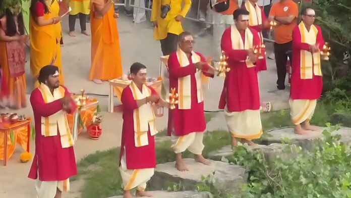 Ganga Aarti on Canadian Riverbank
