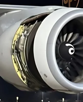 Boeing 747 Wing Hits Runway