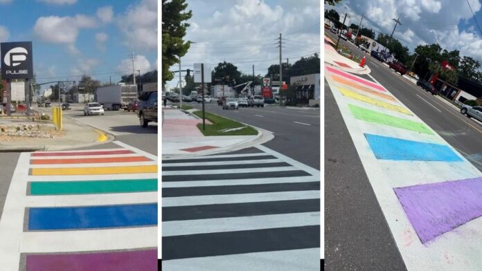 Florida Removes Pulse Nightclub Rainbow Crosswalk, Volunteers Restore Colors with Chalk