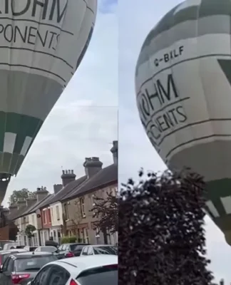 Locals Help Hot Air Balloon Land on Bedford Street