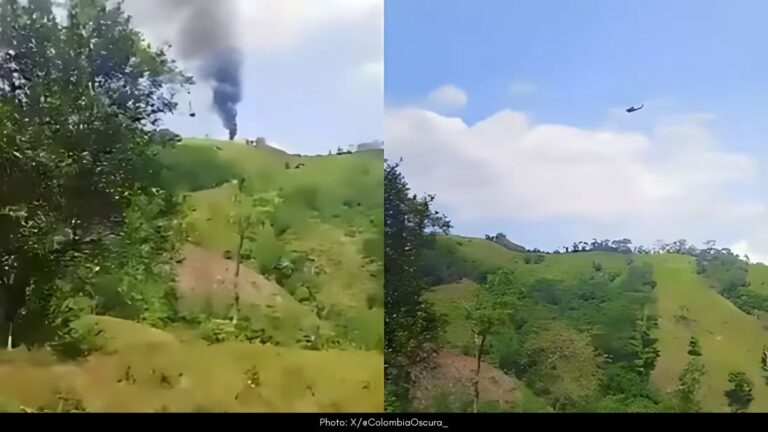 Police Helicopter Attacked by Drone in Colombia