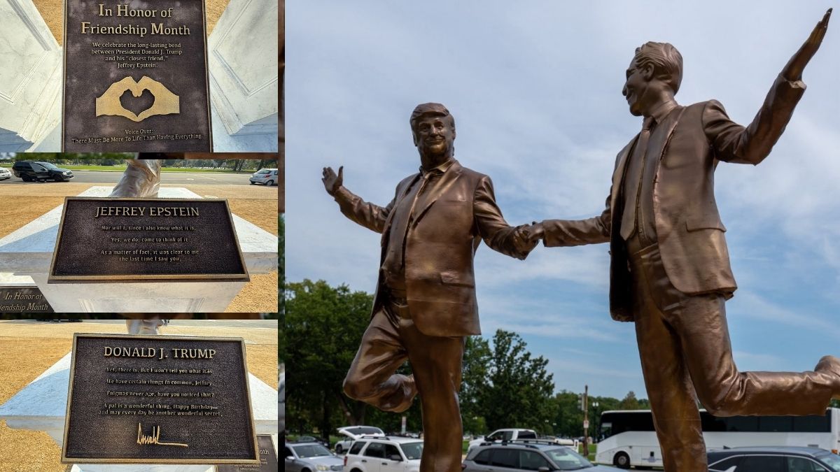 Donald Trump-Epstein Statue Returns to National Mall