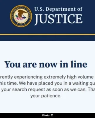 DOJ Website Crashes After Epstein Files Release