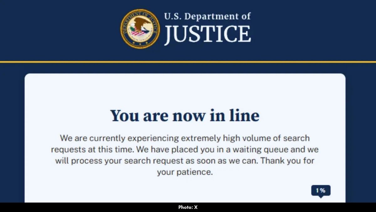 DOJ Website Crashes After Epstein Files Release