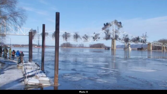Lansing Iowa Bridge Implosion Lansing Iowa Bridge Implosion